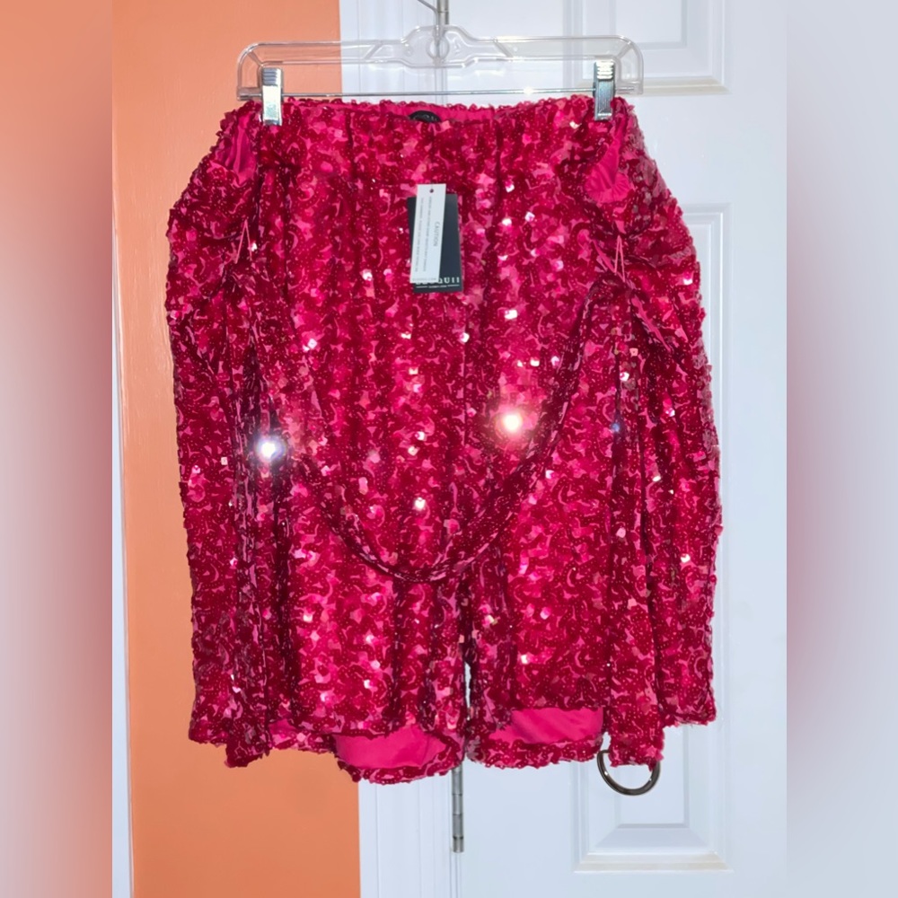 Eloquii Belted Sequin Shorts Size 22
